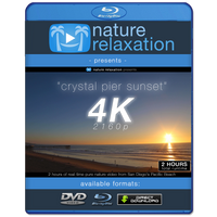 "Crystal Pier Sunset" 2 HR Static Real Time Nature  Video 4K