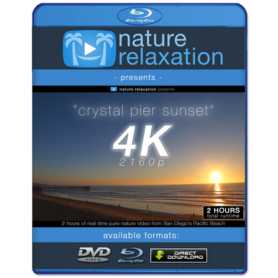 "Crystal Pier Sunset" 2 HR Static Real Time Nature  Video 4K