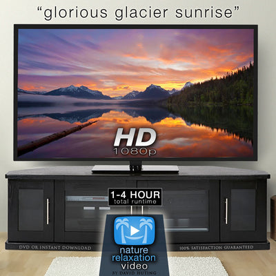 "Glorious Glacier Sunrise" 1 HR Static Nature Video  HD 1080p