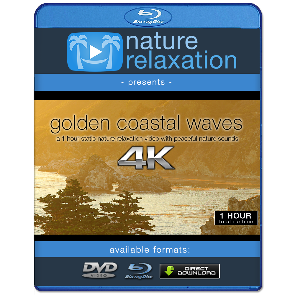"Golden Coastal Waves" 1 HR Static 4K Nature Video