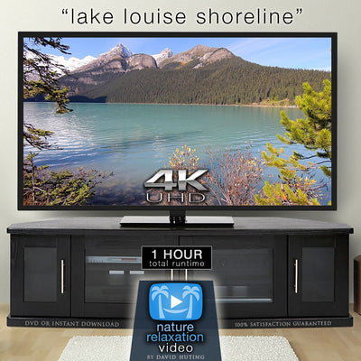"Lake Louise Shoreline" 1HR Static Nature Relaxation Video 4K