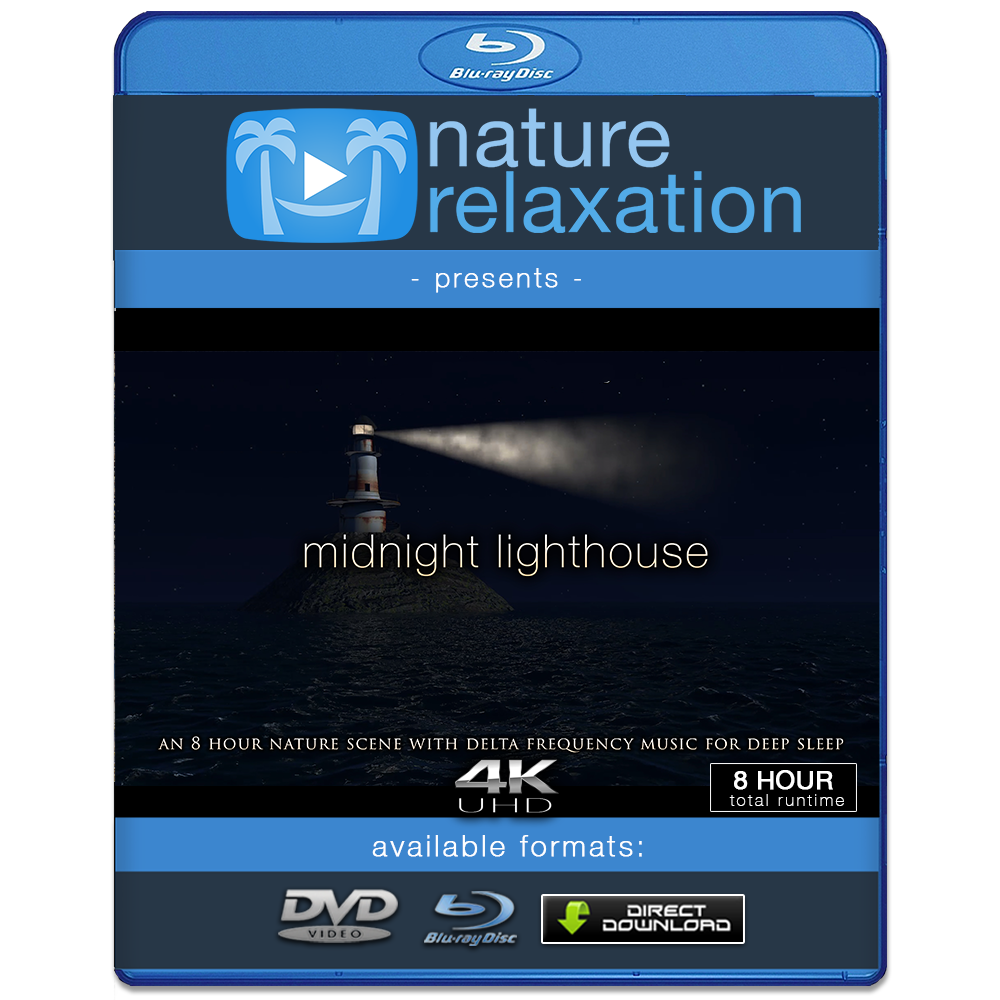 "Midnight Lighthouse" 8 HR Sleep Enhancing Screen Blackout Video 4K