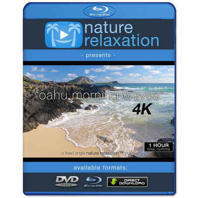 "Oahu Morning Waves" Hawaii 1 HR Still 4K Nature Video
