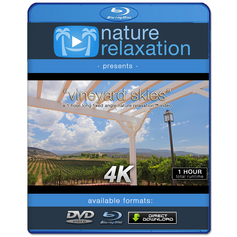 "Vineyard Skies" 1 HR Static 4K Nature Relaxation Video