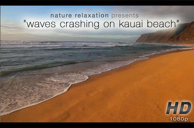 "Waves Crashing on Kauai Beach" Looping Nature Relaxation Video Screensaver HD 1080p