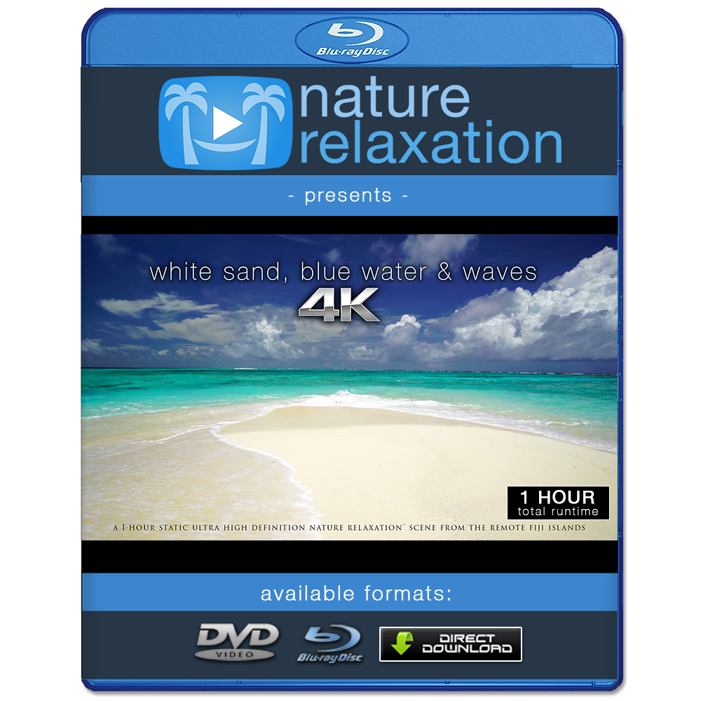 "White Sand, Blue Water & Waves" 1 Hour Static 4K Scene - Fiji